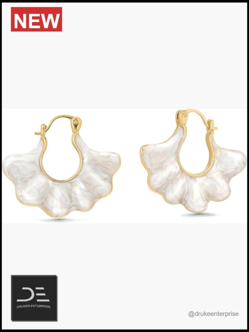 18K Gold Plated Enamel Floral Stud Earrings Dainty Boho Handmade